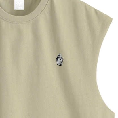 BODHI ICON CUT-OFF SLEEVELESS TEE - 260049 beige image