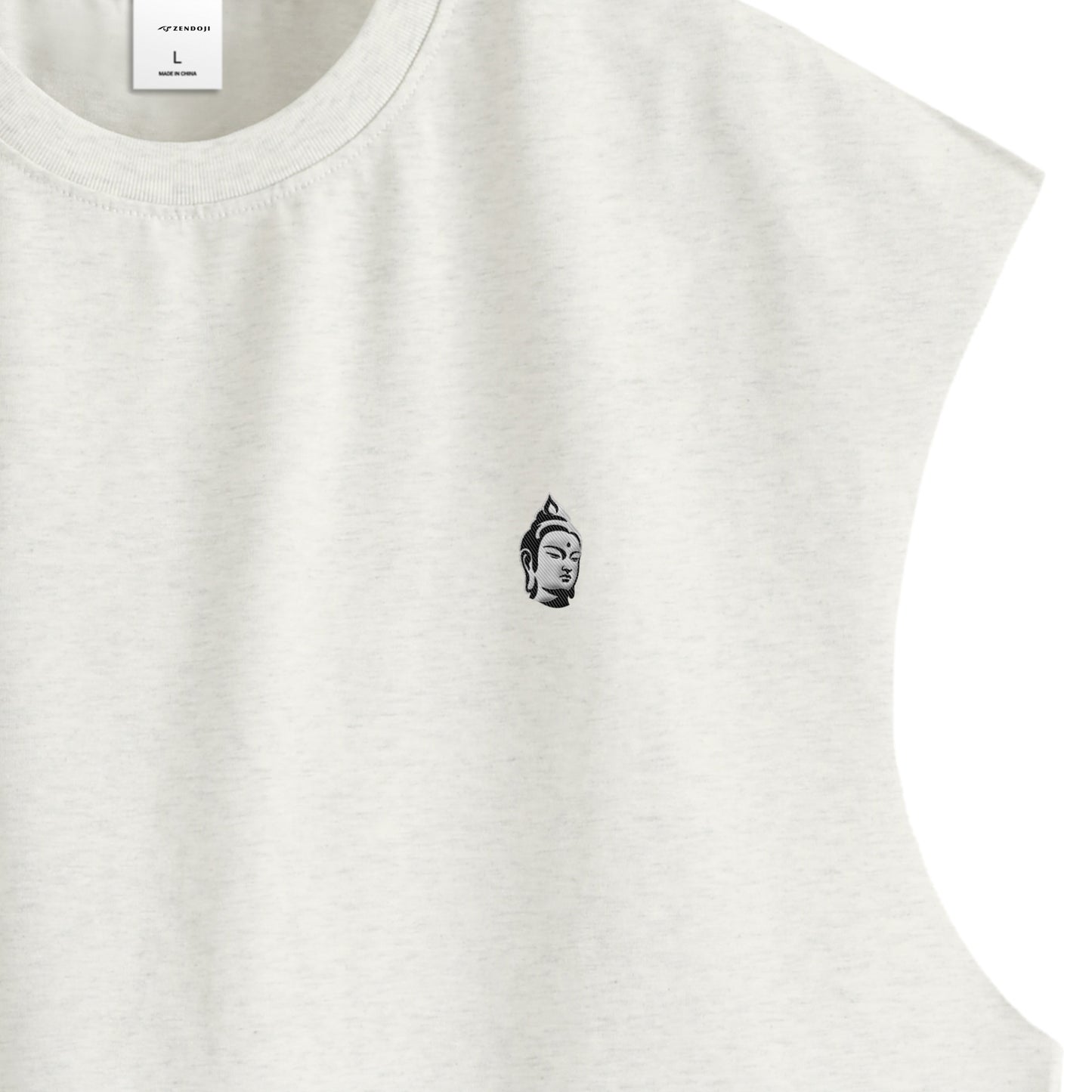 BODHI ICON CUT-OFF SLEEVELESS TEE - 260049 oatmeal image