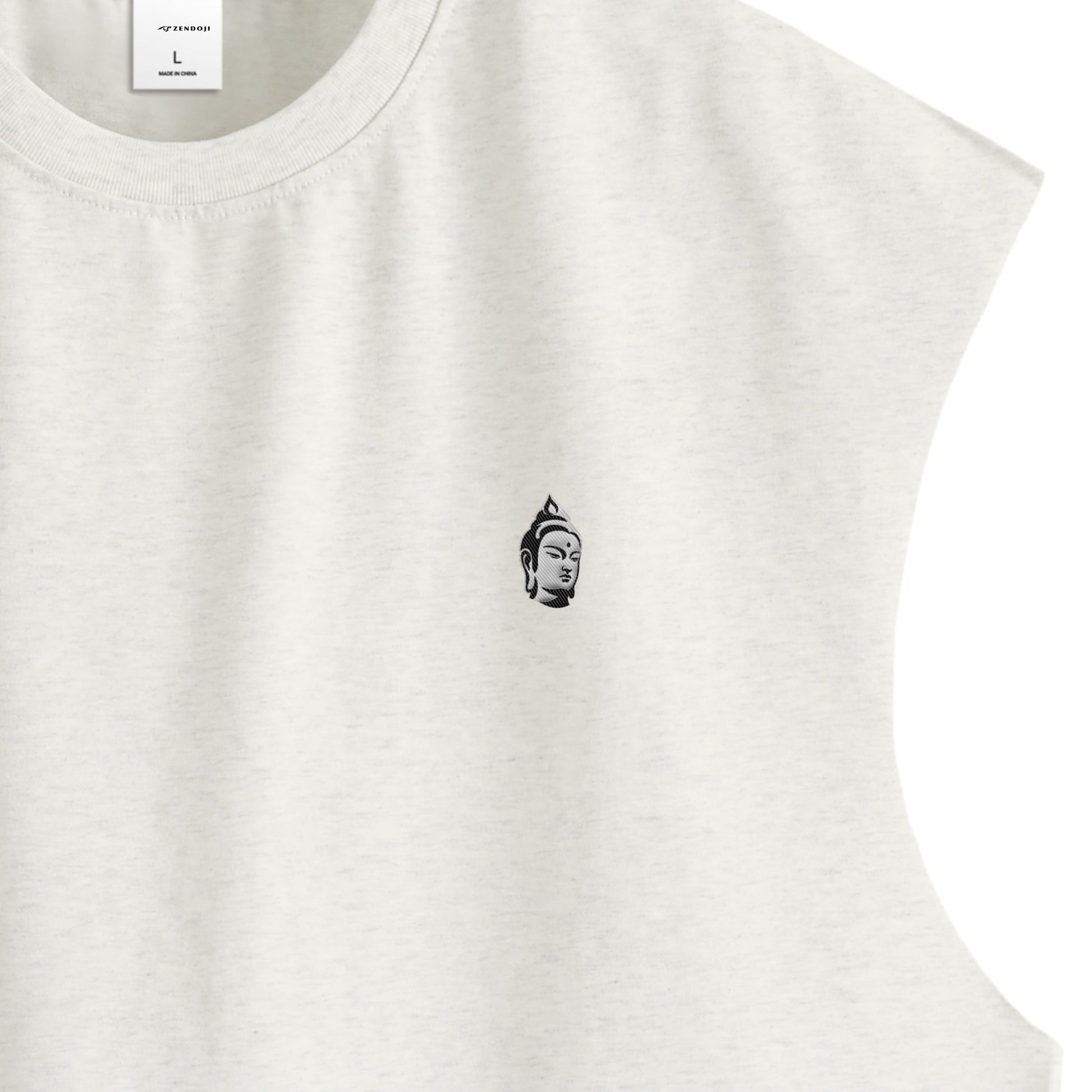 BODHI ICON CUT-OFF SLEEVELESS TEE - 260049 oatmeal image