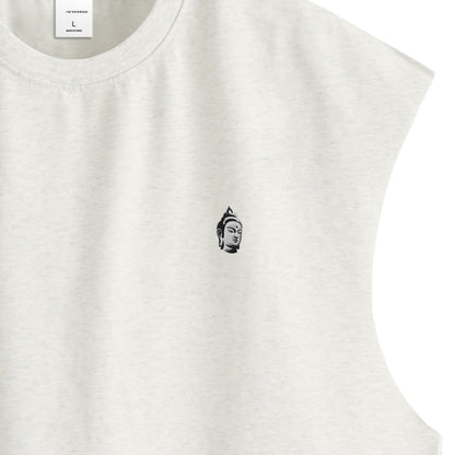 BODHI ICON CUT-OFF SLEEVELESS TEE - 260049 oatmeal image