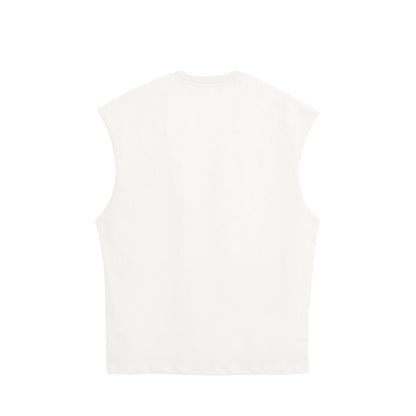 BODHI ICON CUT-OFF SLEEVELESS TEE - 260049 white image
