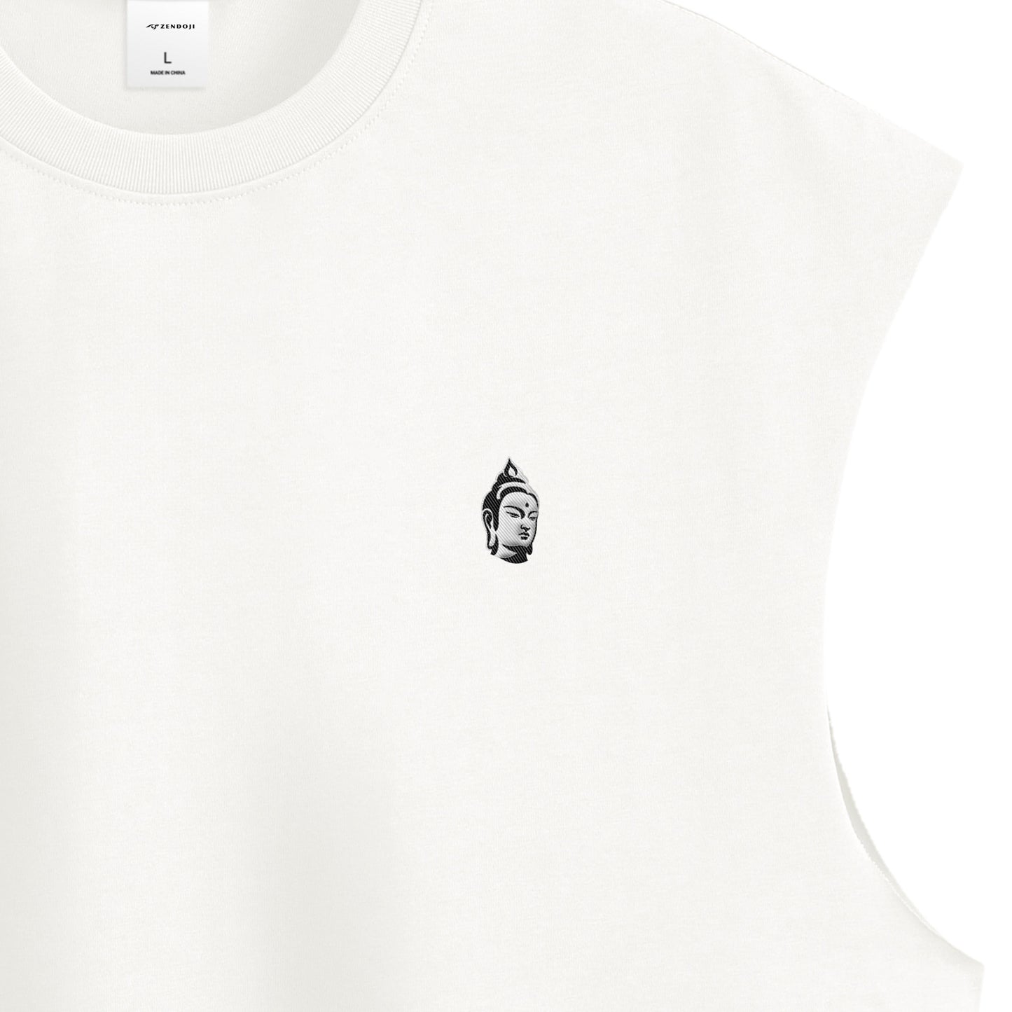 BODHI ICON CUT-OFF SLEEVELESS TEE - 260049 white image