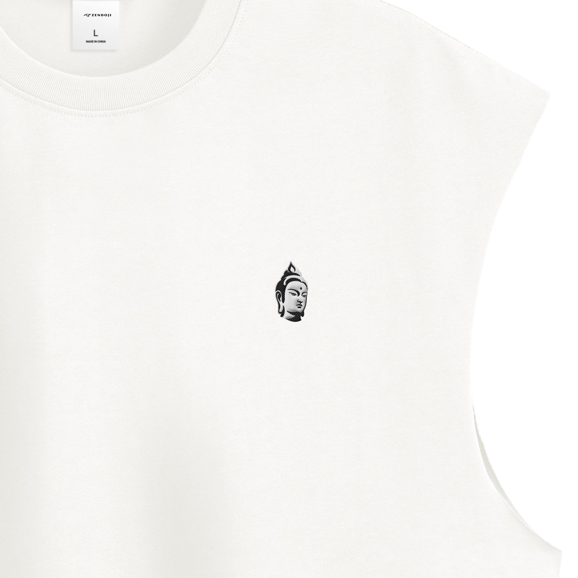 BODHI ICON CUT-OFF SLEEVELESS TEE - 260049 white image