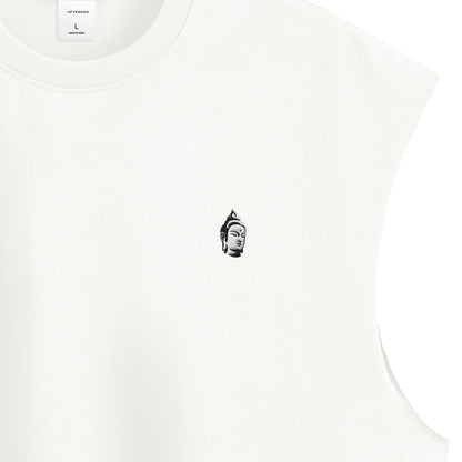 BODHI ICON CUT-OFF SLEEVELESS TEE - 260049 white image