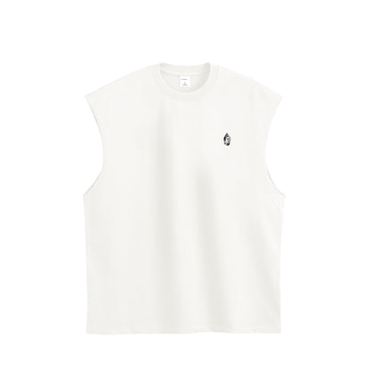 BODHI ICON CUT-OFF SLEEVELESS TEE - 260049 white image
